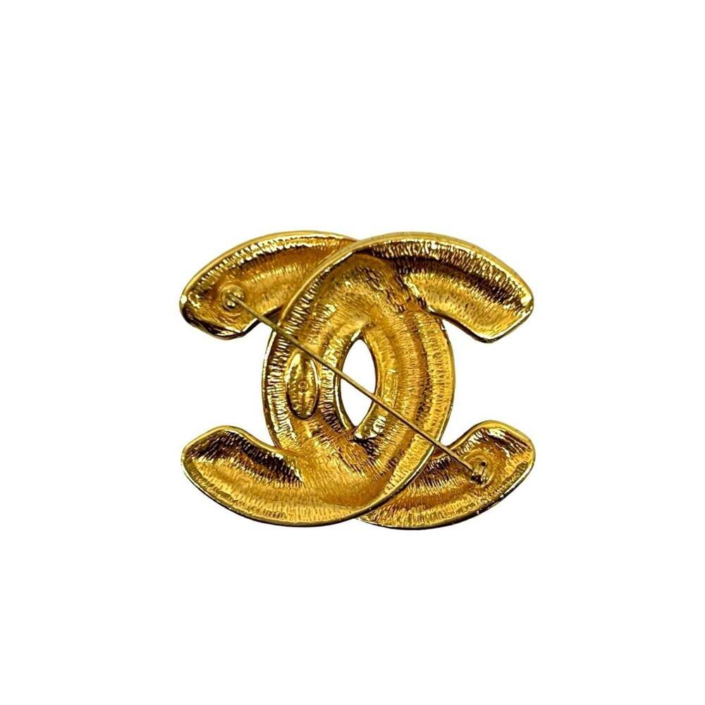 CHANEL Authentic Gold Logo Brooch - Picture 2 of 4